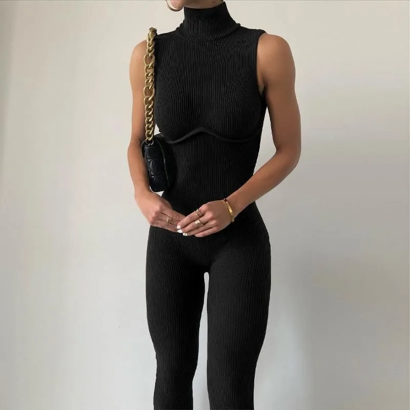 Active Flexibility Sleeveless Turtleneck Yoga Jumpsuit