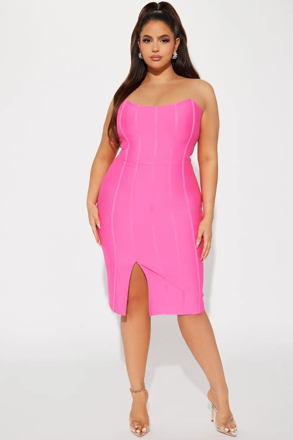 Carla Bandage Midi Dress - Pink