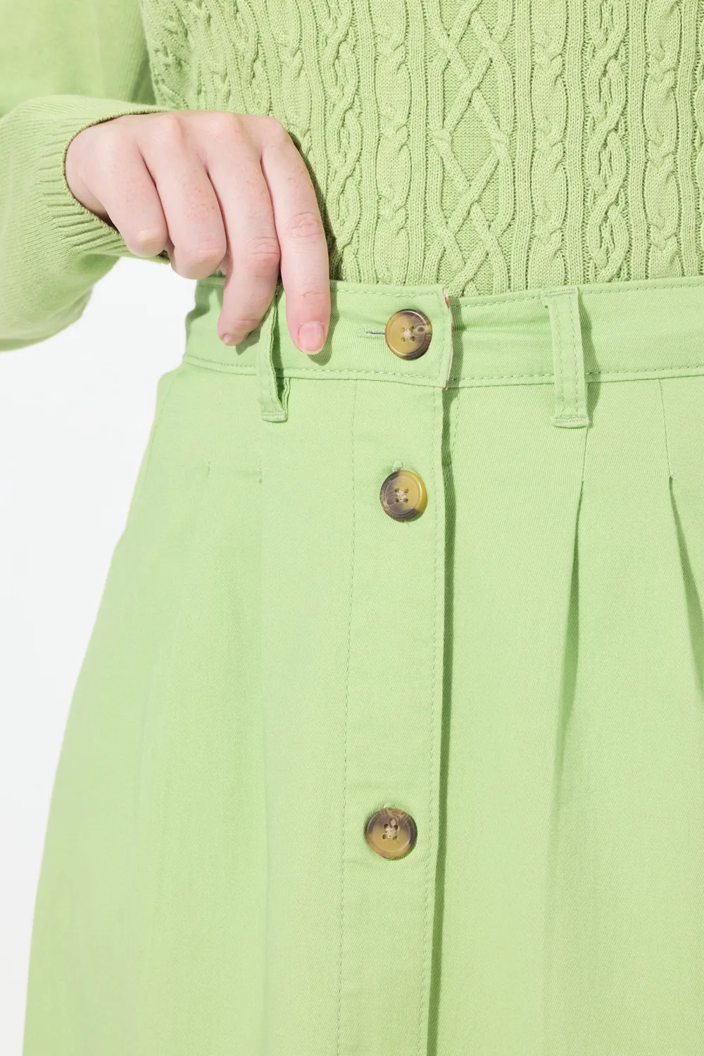 Button Style Placket Skirt