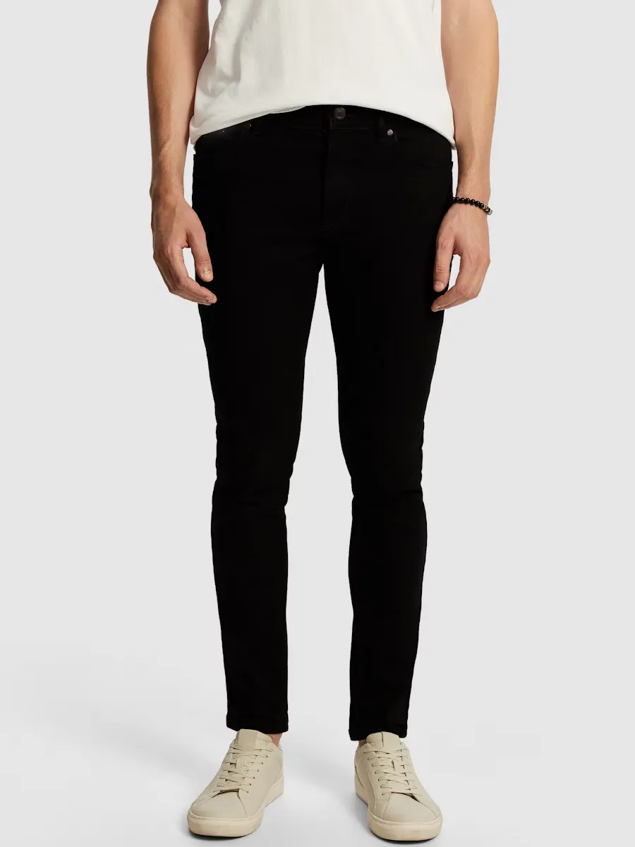 Black Zip Front Casual Style Jean