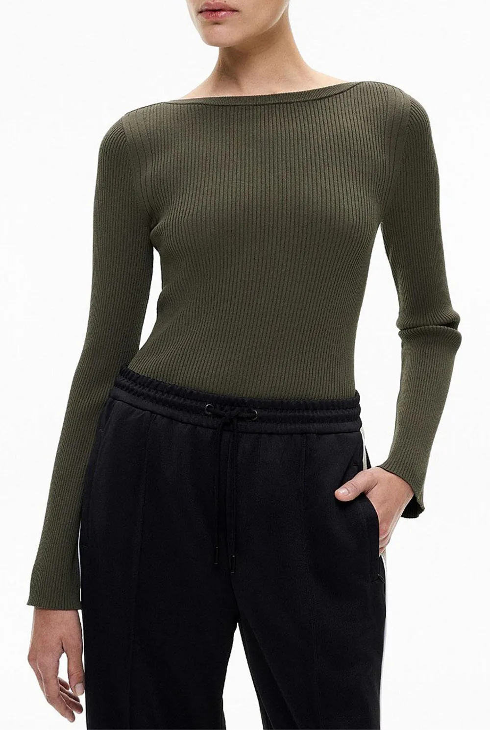 Asymmetric Hem Knitted Sweater