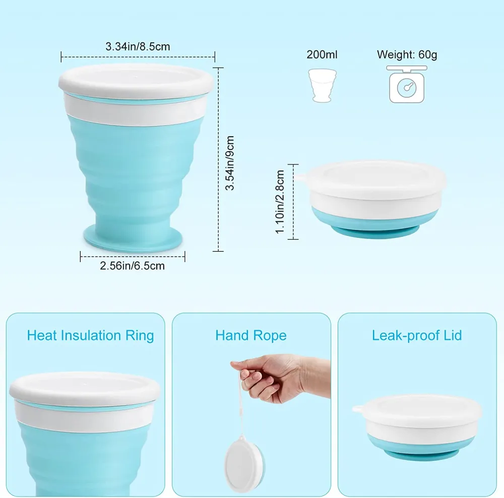 (Store Closing Sale) Collapsible silicone bowl and cup set with airtight lid