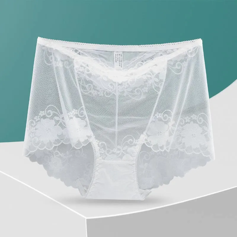 Soft Everyday High Waist Lace Trim Breathable Panty