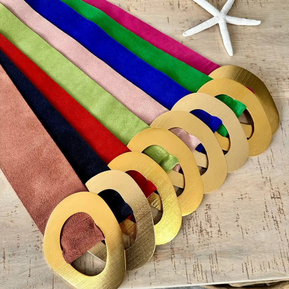 Genuine Italian Suede Leather Wide