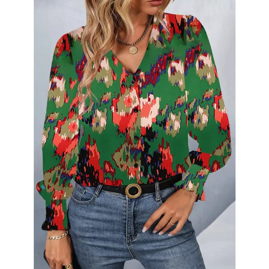 Everyday Button Up Print Button Up Shirt