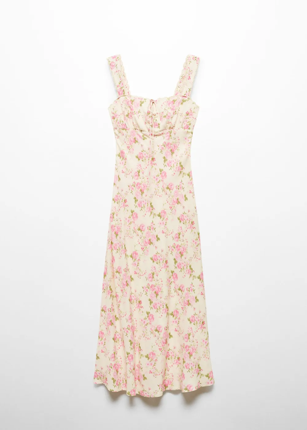 Floral dress with bow neckline