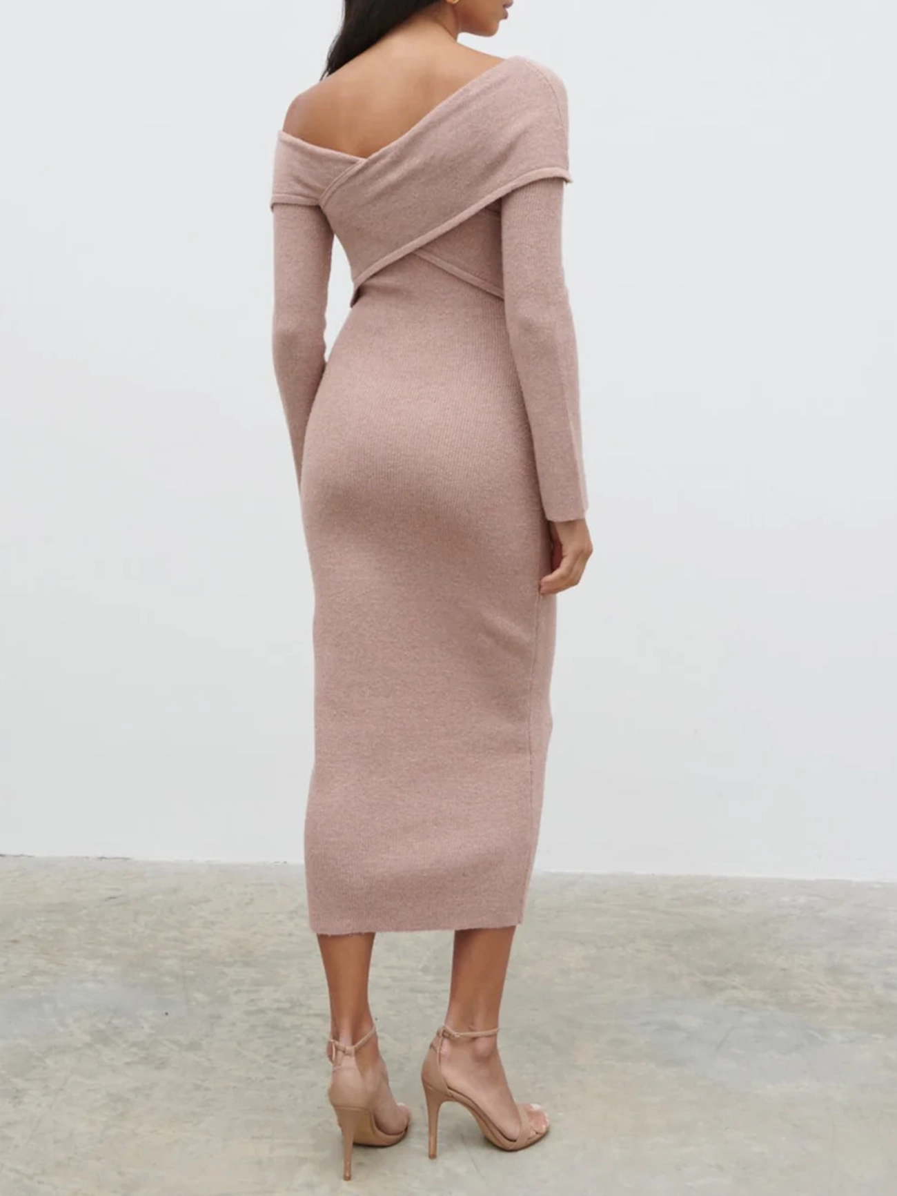 Wrap Knit Midi Dress