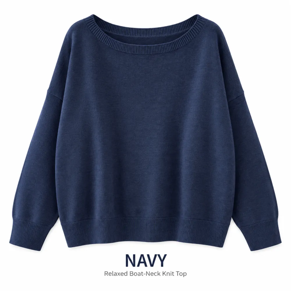 Women's Square Neck Sweater, Casual Off-Shoulder Long Sleeve Pullover, Women's Fall Winter Knit Top