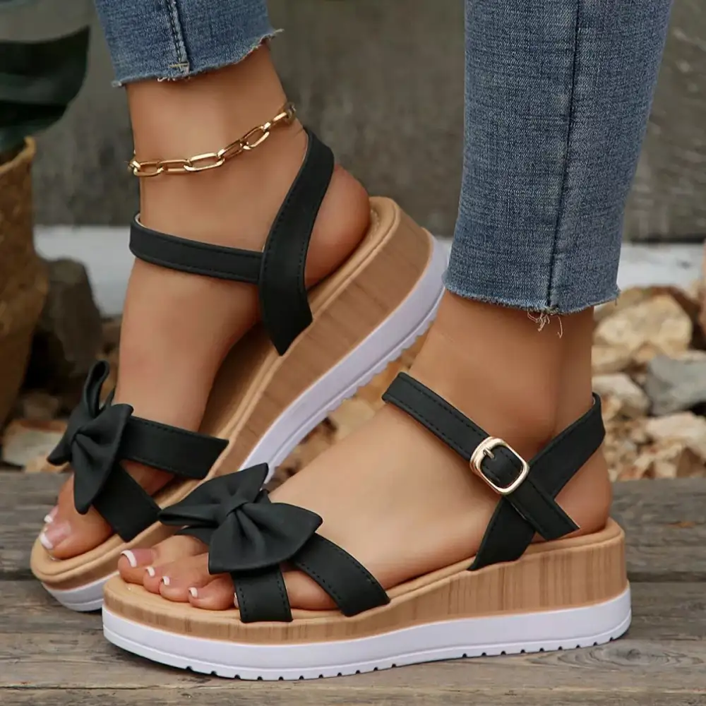 Wedge Bow Sandals