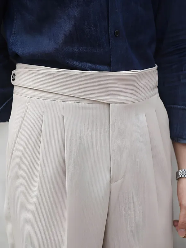 Double Pleat Corduroy Trousers
