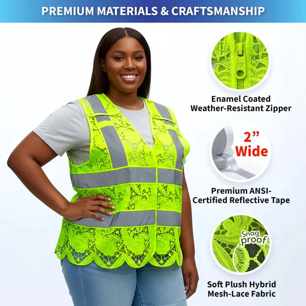 Lace Reflective Safety Vest - Stylish & Secure