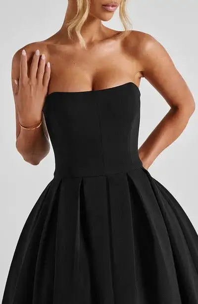 Strapless Silhouette Midi Dress