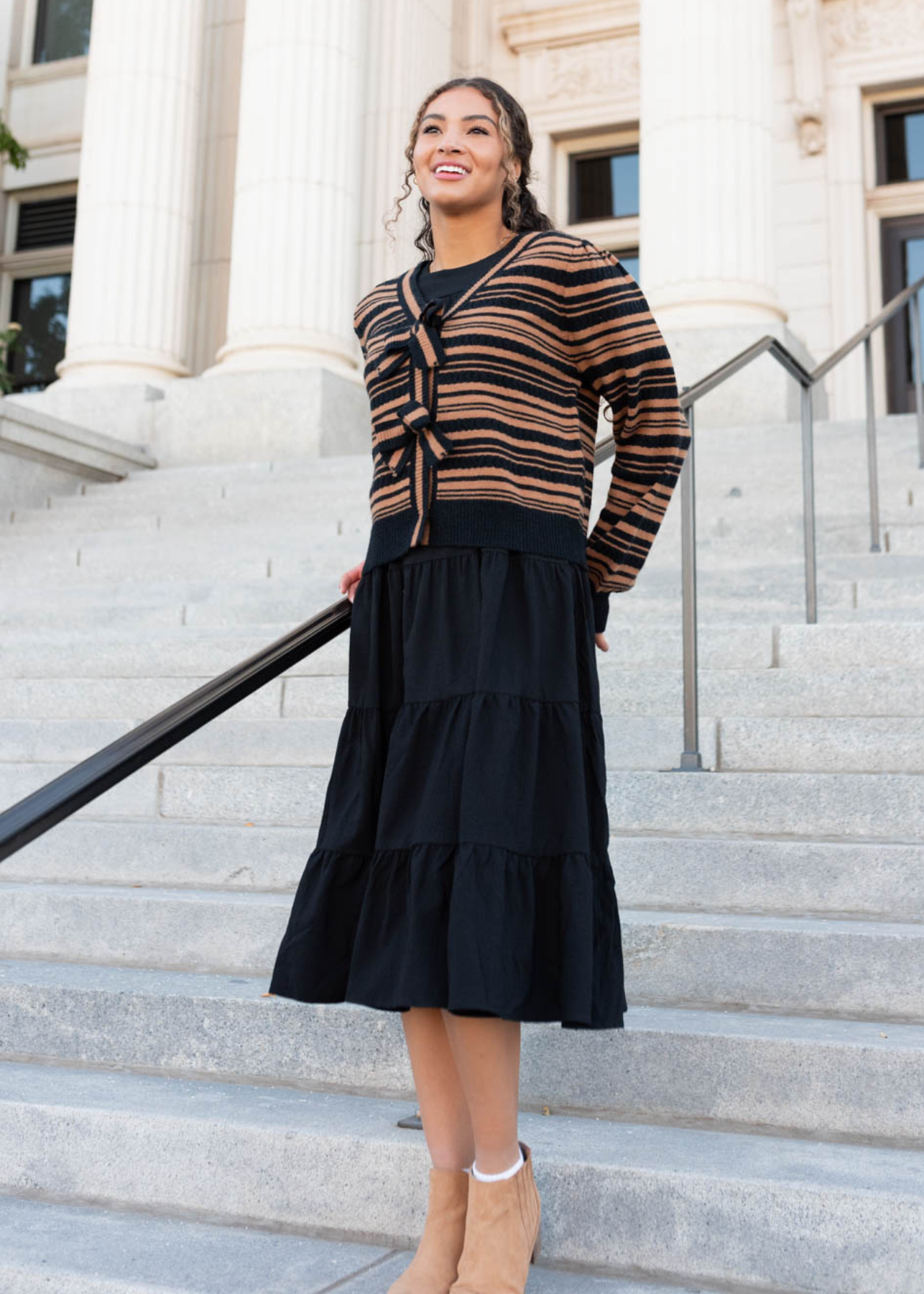 Chelsey Black Bow Cardigan