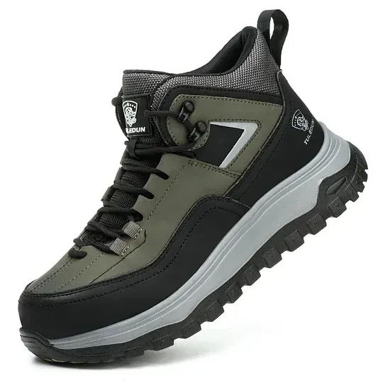 Men's Orthopedic Protective Hiking/Work Boots—Waterproof, Slip-Resistant, Impact-Resistant, Puncture-Proof—Wide Toe Box, Arch Support, Ankle Support