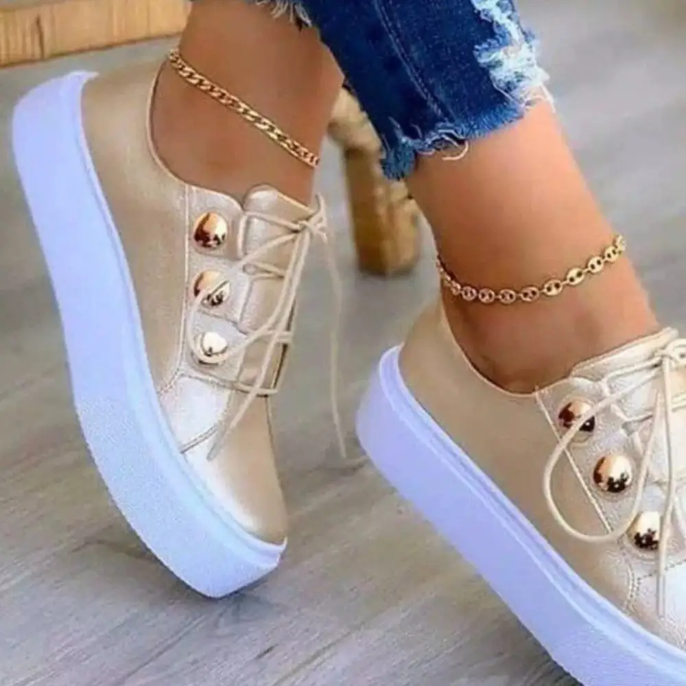 Modern Round Toe Platform Sneakers