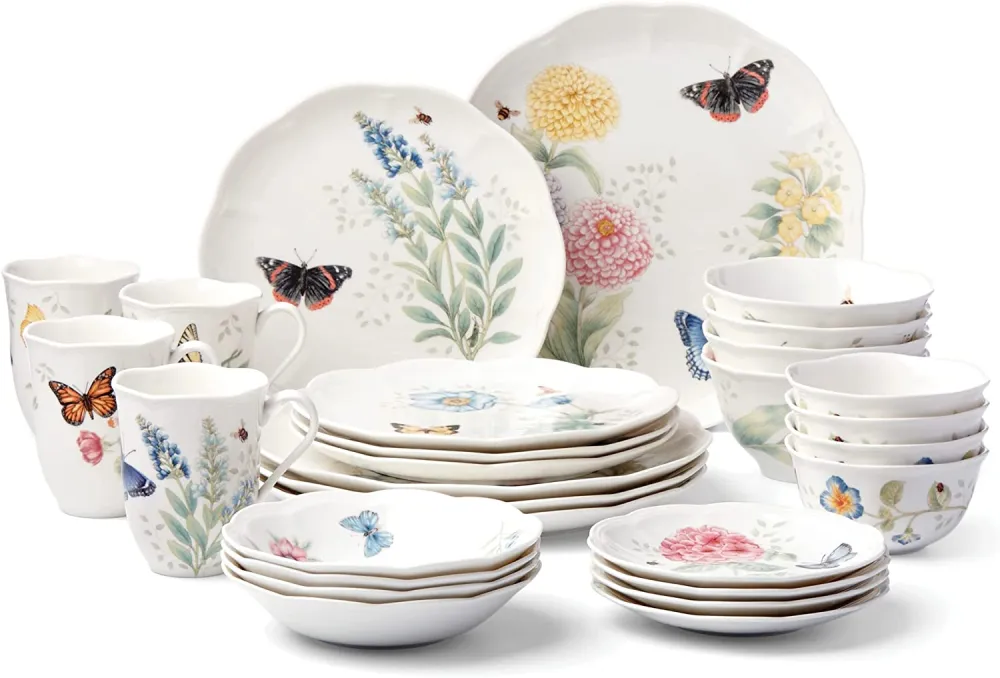 Lenox 865075 Butterfly Meadow 28-Piece Dinnerware Set