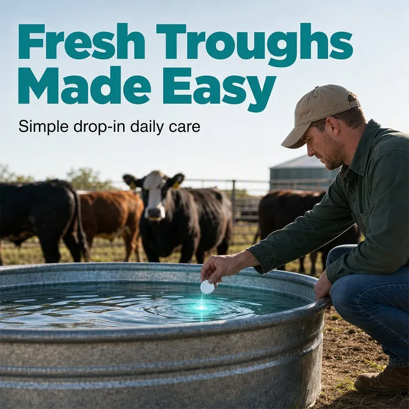 Livestock drinking water storage tank cleaning sheet