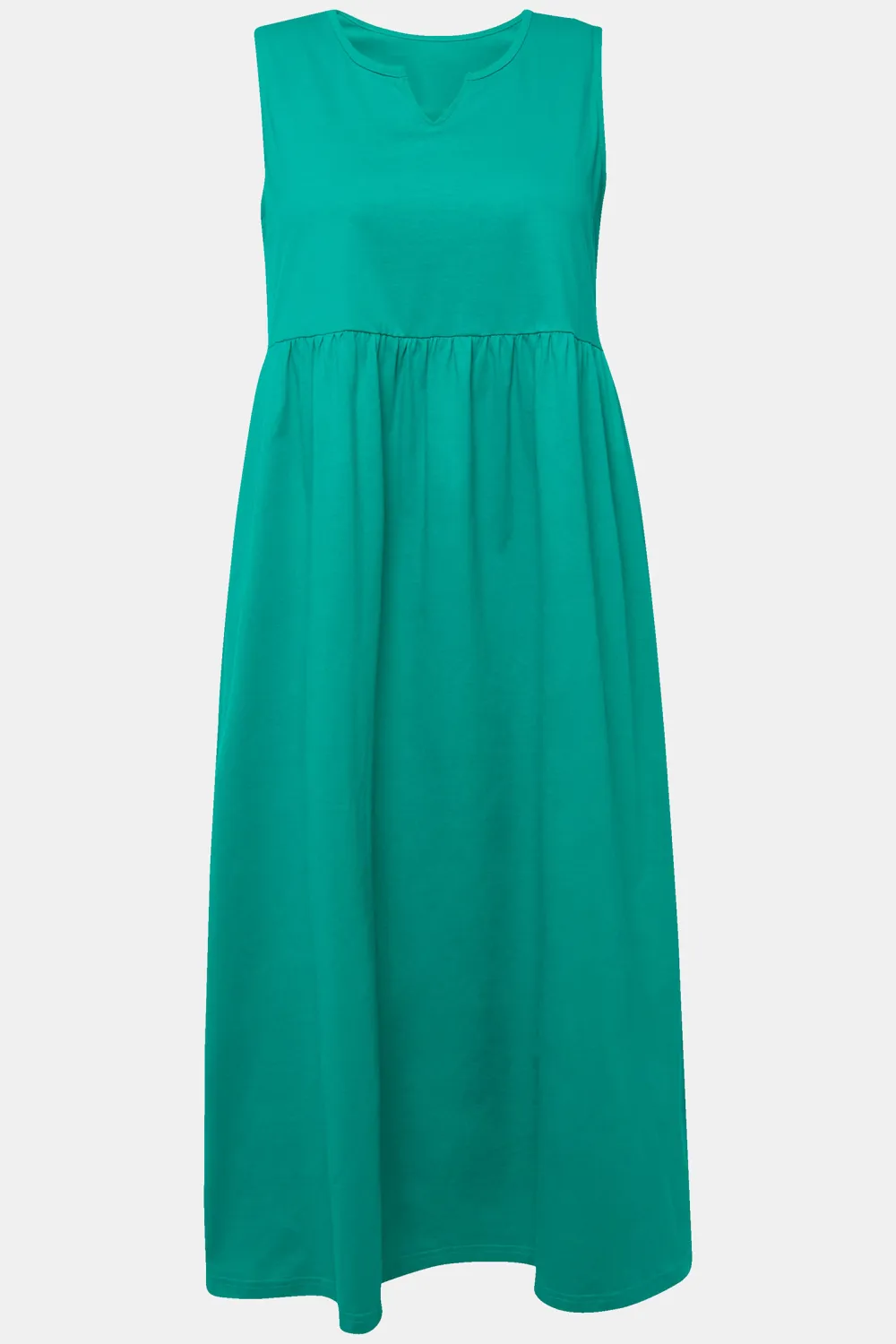 Solid Color Notch Round Neck Dress
