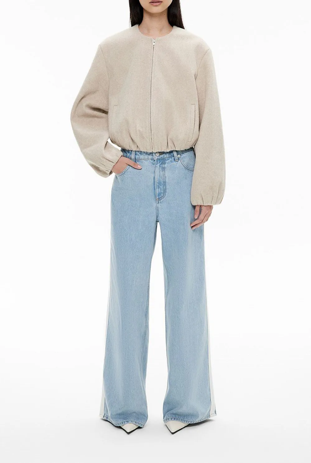 Fur Puff-Sleeve Jacket