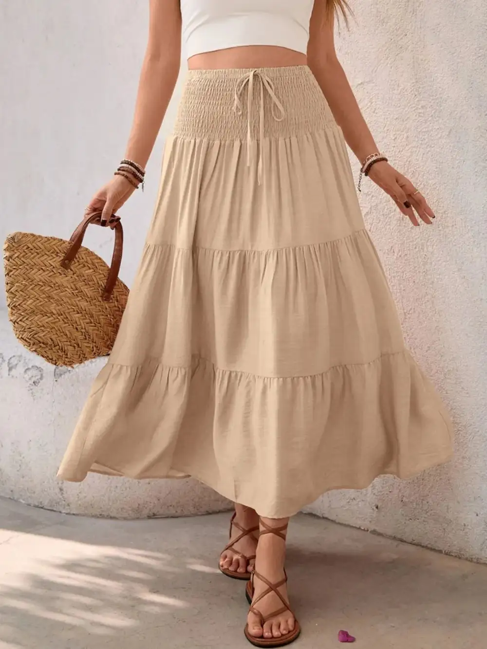 Everyday Tiered Smocked Skirt