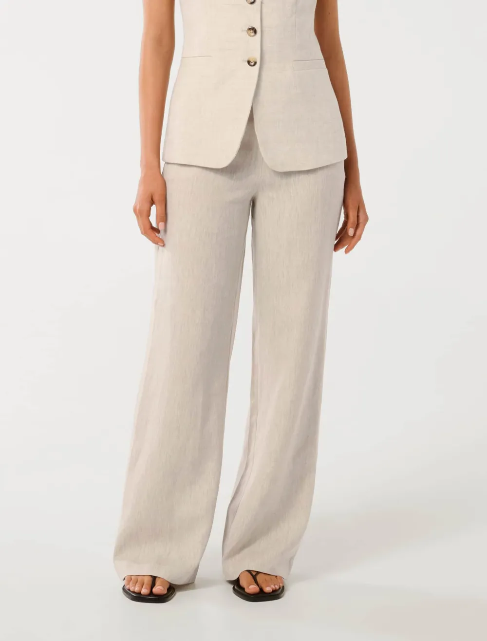 Linen Wide-Leg Pants
