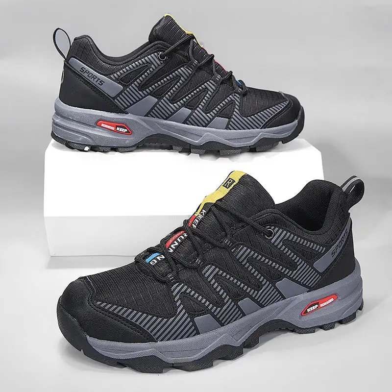 Men’s Comfortable Mixed-Material Walking Shoes – Breathable Lace-Up Sneakers, Wide Toe Box, Arch Support & Cushioned Sole for Everyday Wear, Work & Travel