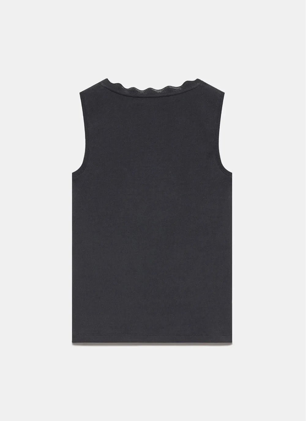 Casual Style Scallop Trim Vest