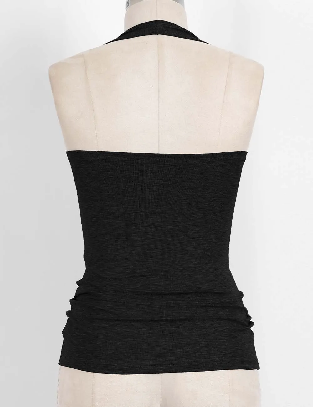 Chic Halter U Neck Sleeveless Button Front Tank Top
