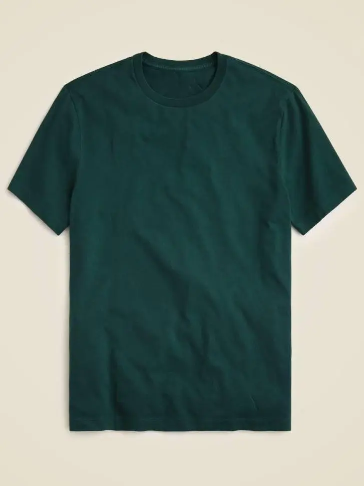 Forest Green Solid Color Crew Neck T-Shirt