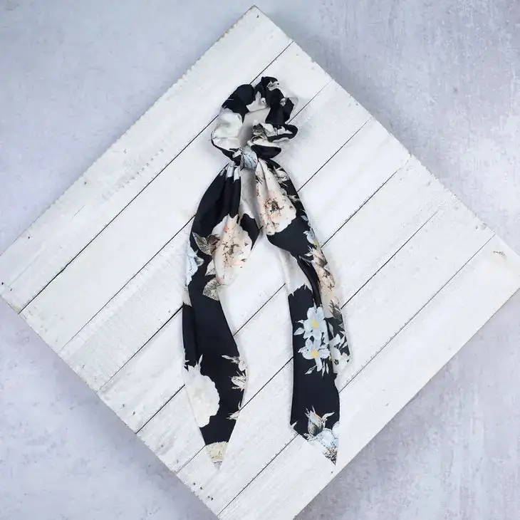 Boho Floral Scrunch Hair Scarf