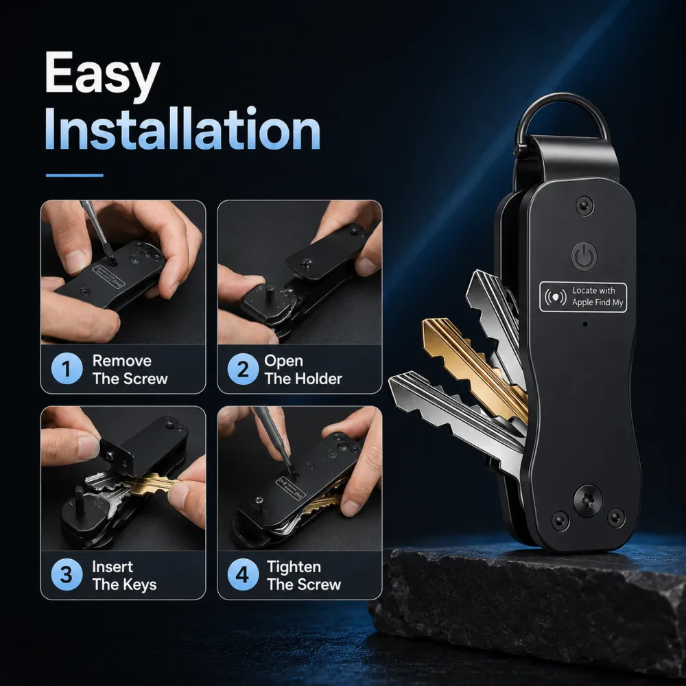 🔥Key Organizer Men's Keychains with Smart Tracker