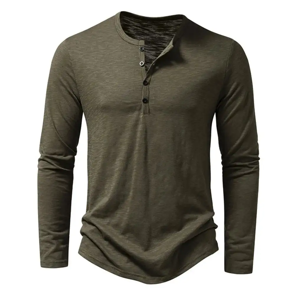 Slub Cotton Henley Shirt