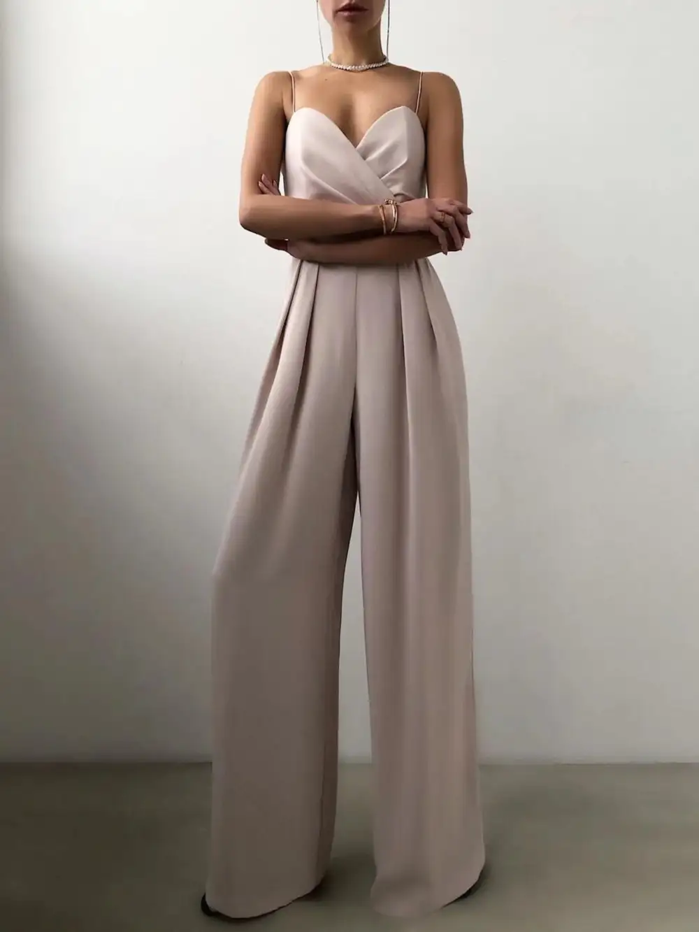 Spaghetti Strap Wide Leg Jumpsuit