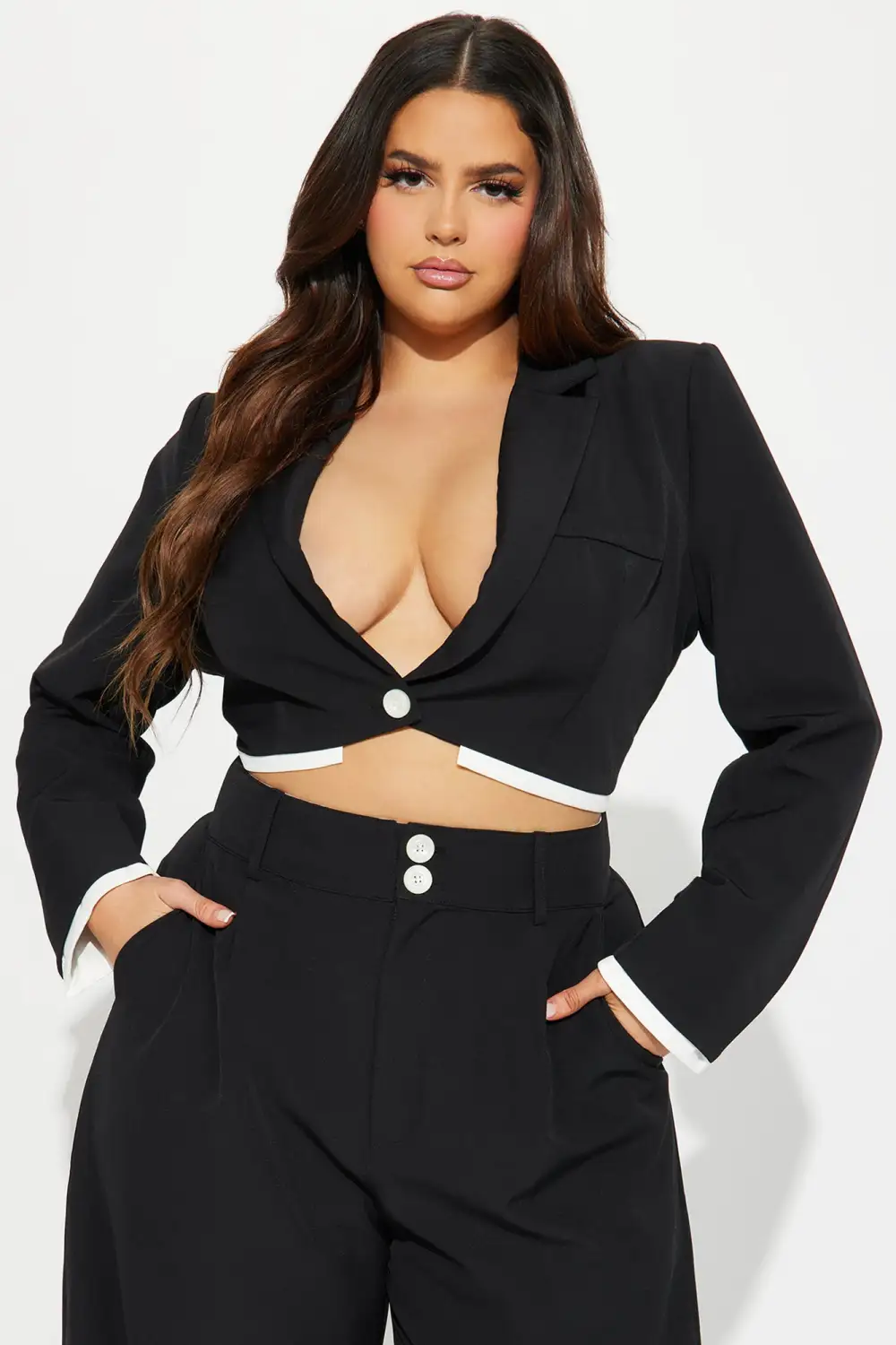 Fashionably Late Pant Set - Black
