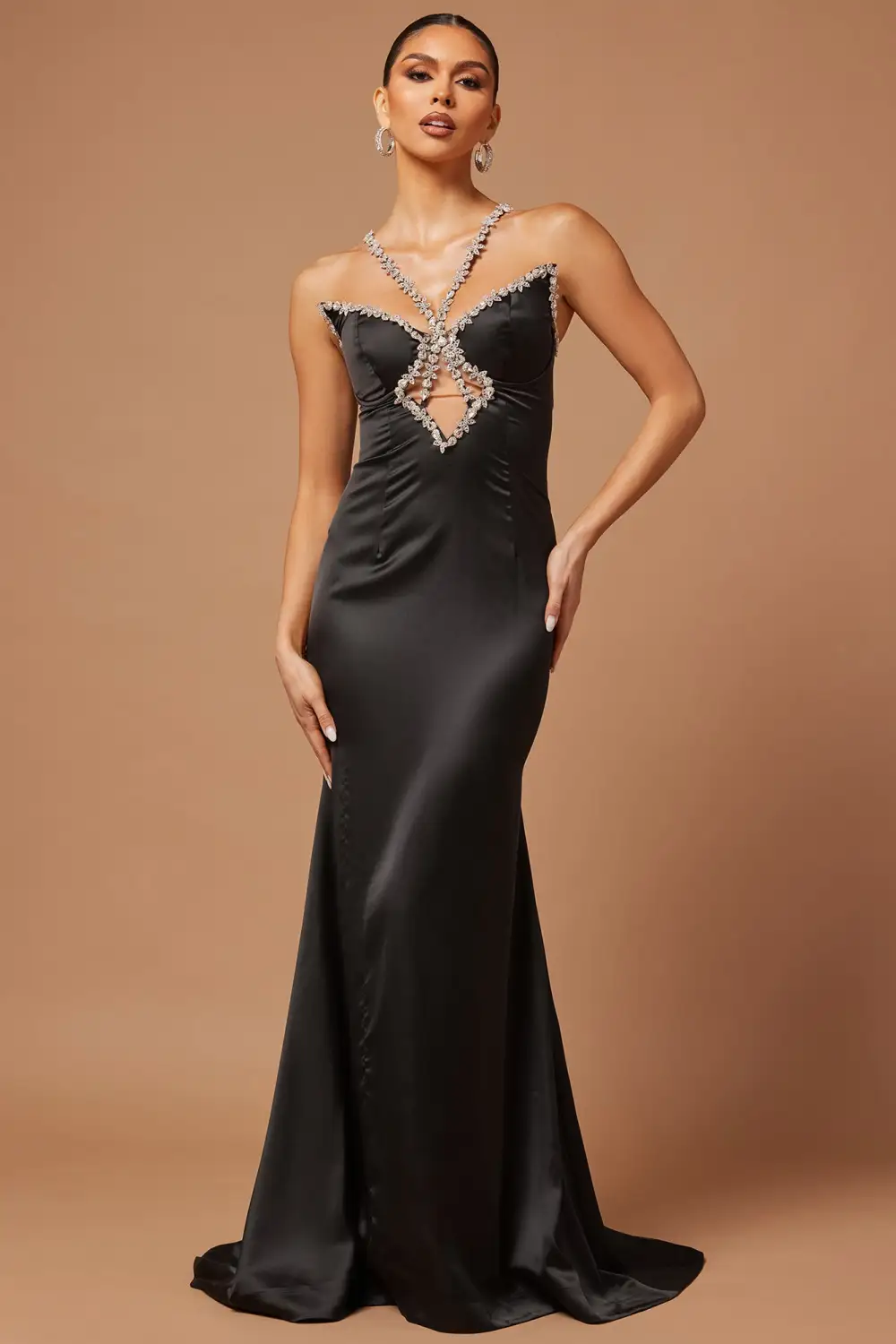 Angela Halter Gown - Black