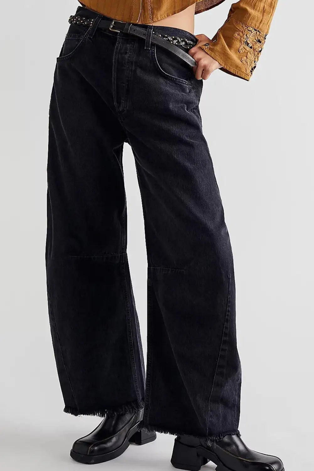Cropped Straight Denim Pants