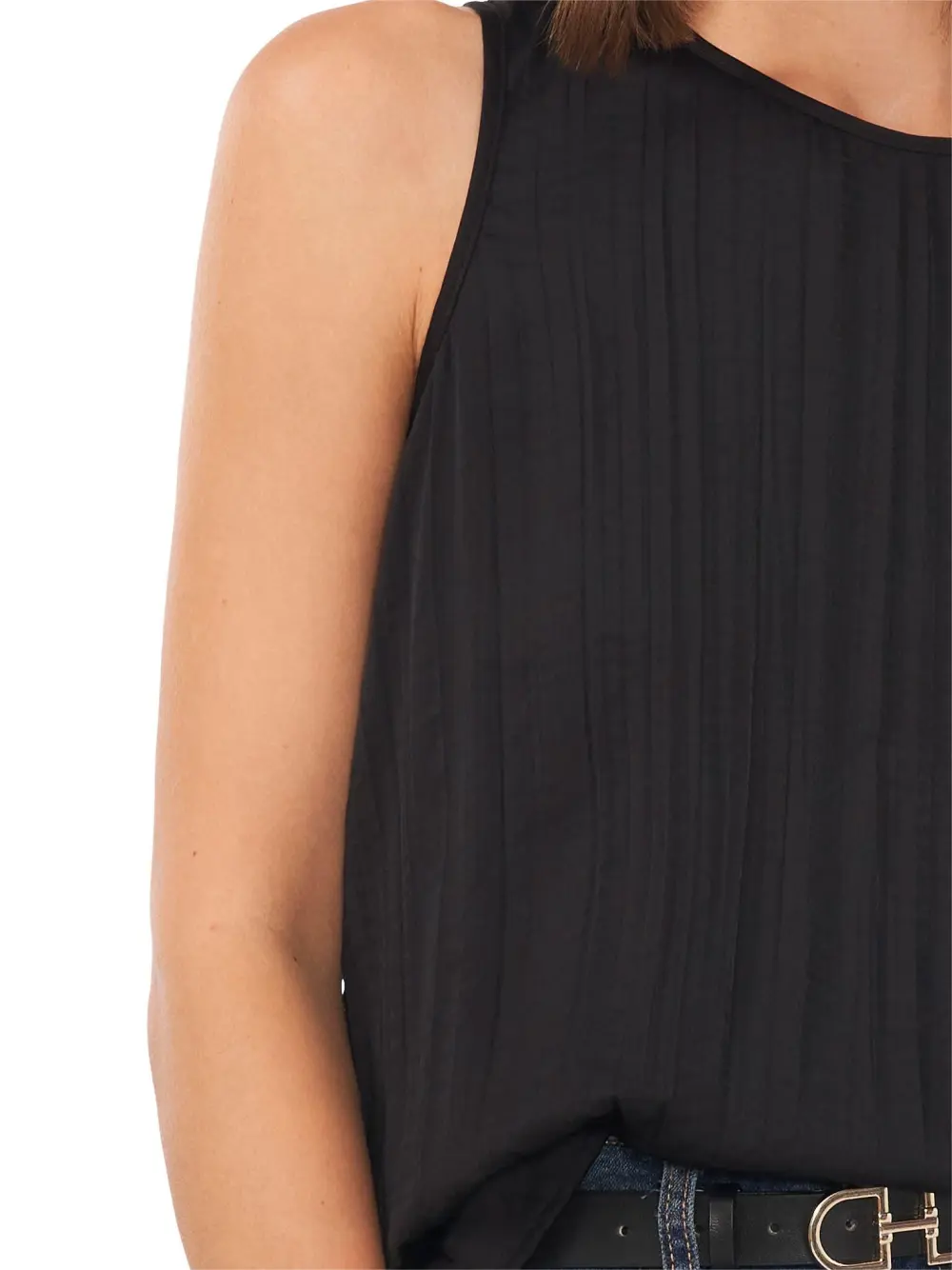 Pleated Sleeveless Blouse