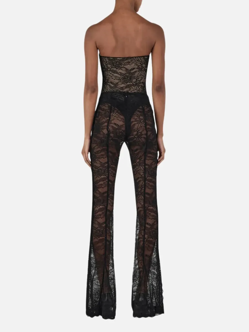Sheer Lace Flared Pants