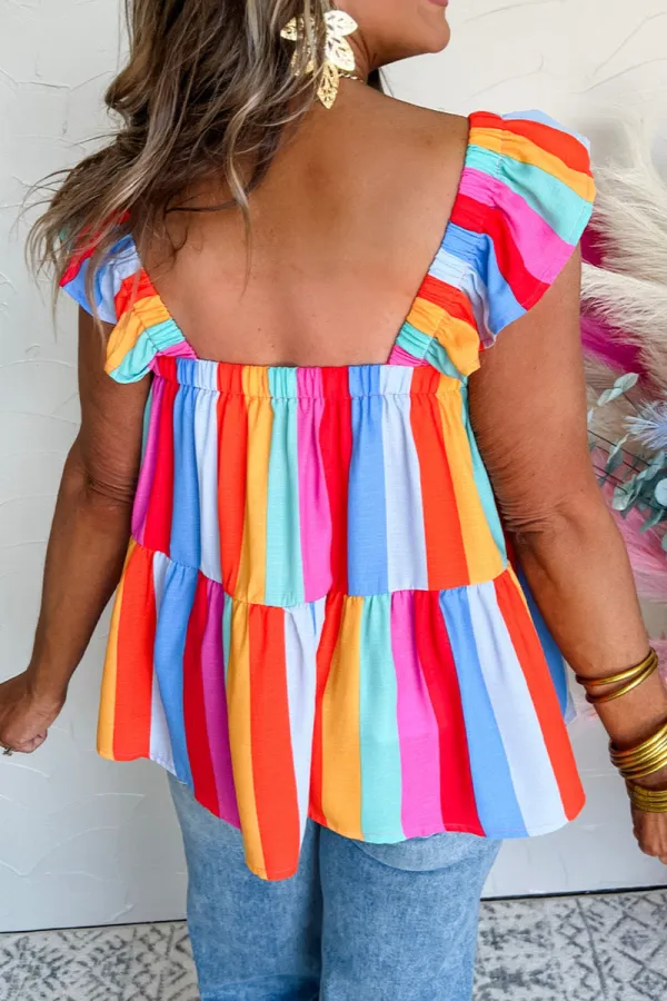 Ruffled Straps Babydoll Tank Top