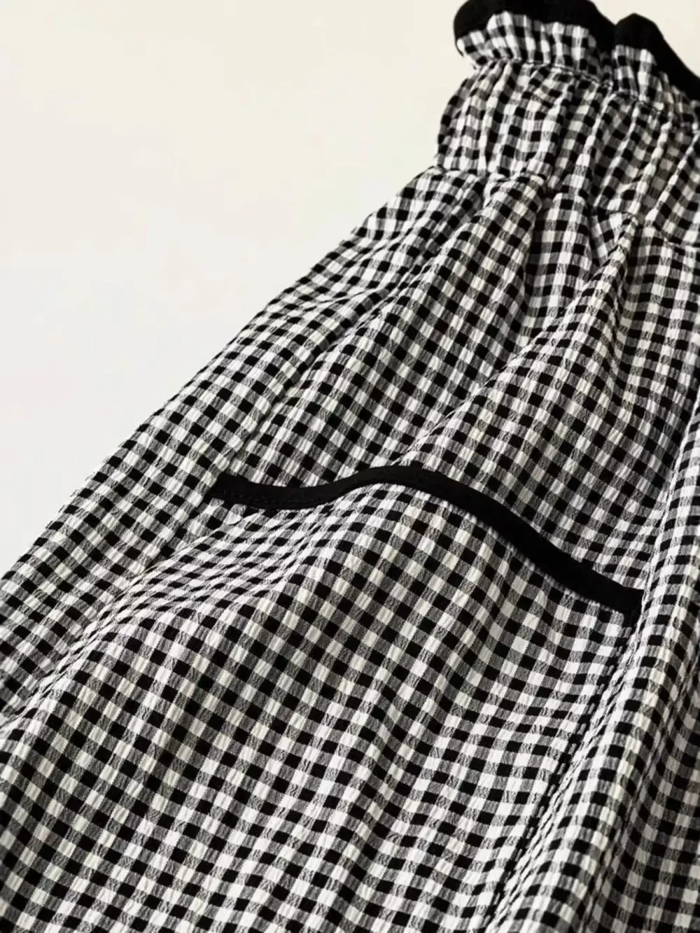 Gingham High Waisted Wide Leg Pants