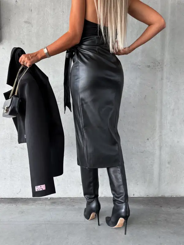 Tied High Waist Dropship Skirt