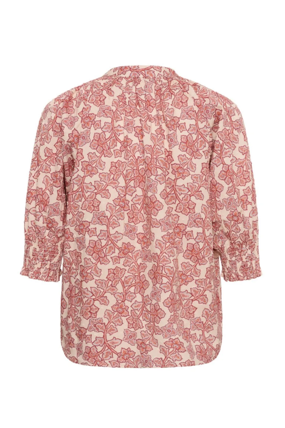 Leaf Print Floral Cotton Blouse
