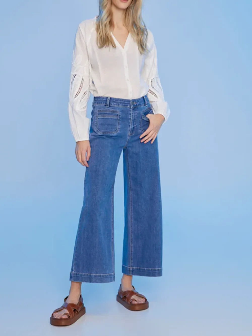 Drape Smooth Cotton Art Cut-Out Shirt
