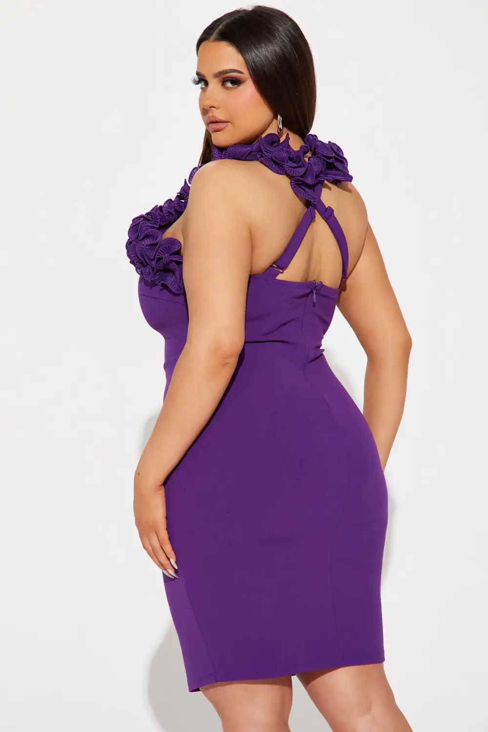 Charlotte Ruffle Midi Dress - Violet