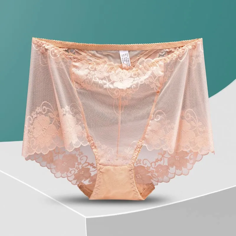 Soft Everyday High Waist Lace Trim Breathable Panty