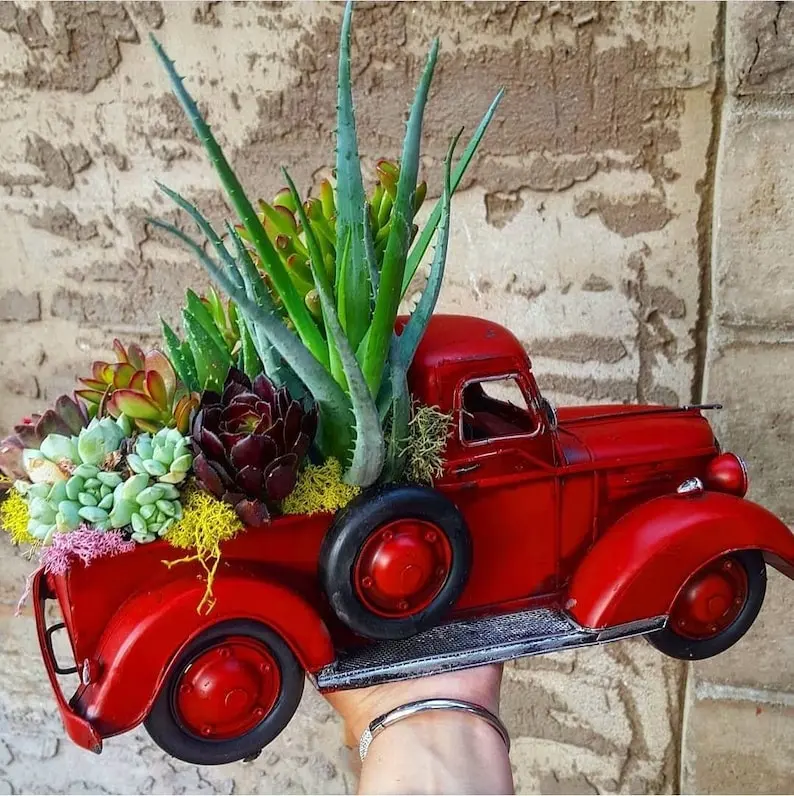 (Store Closing Sale) Red Truck DIY planter