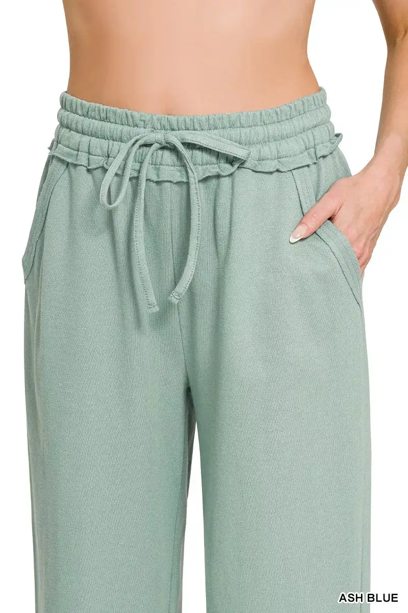 French Terry Wide Leg Sweatpants Pants
