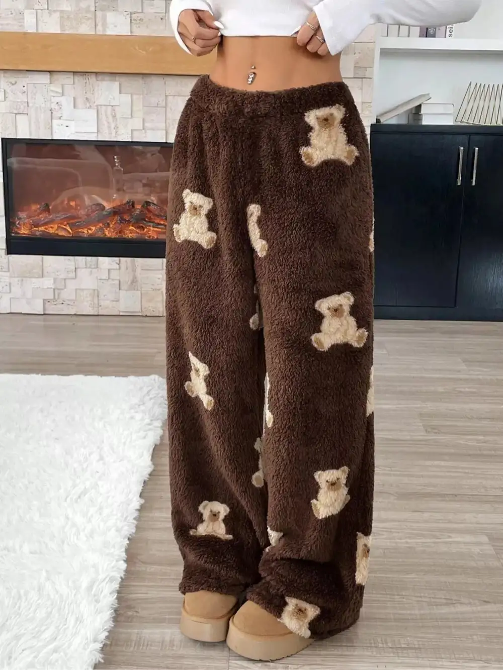 Relaxed Drawstring Wide Leg Pants