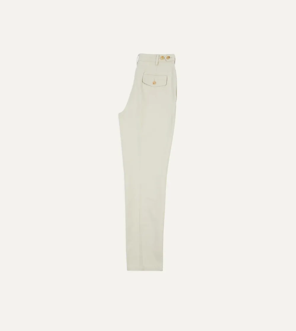 Ecru Heavy Cotton Twill Games Trousers Daily