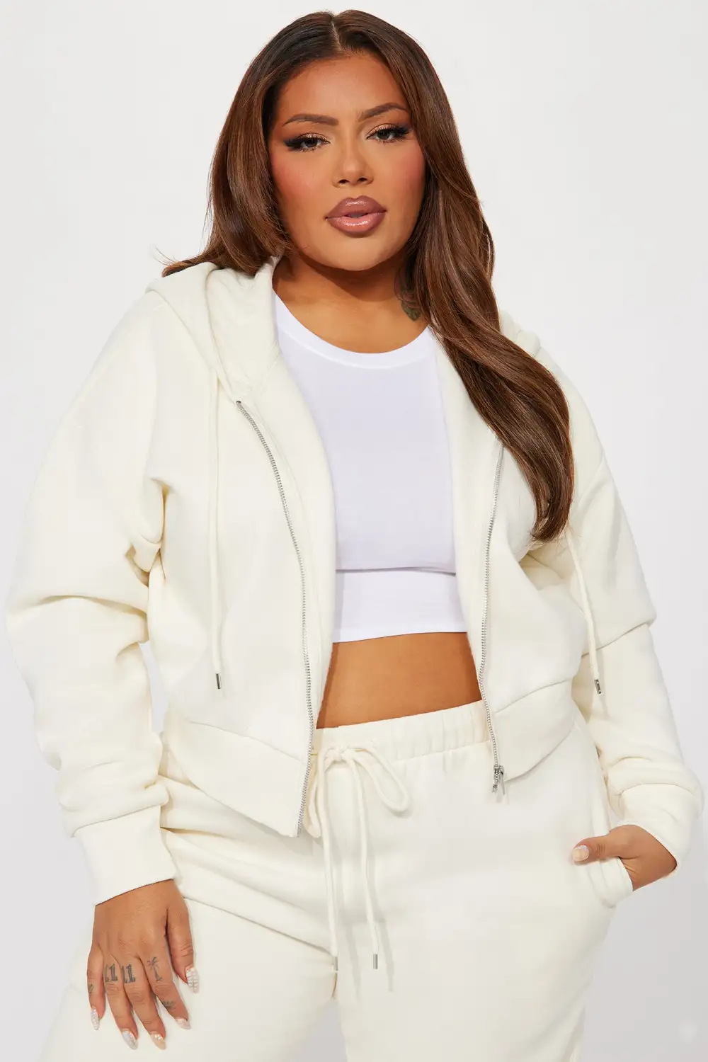 Brianna Jogger Pant Set - Cream